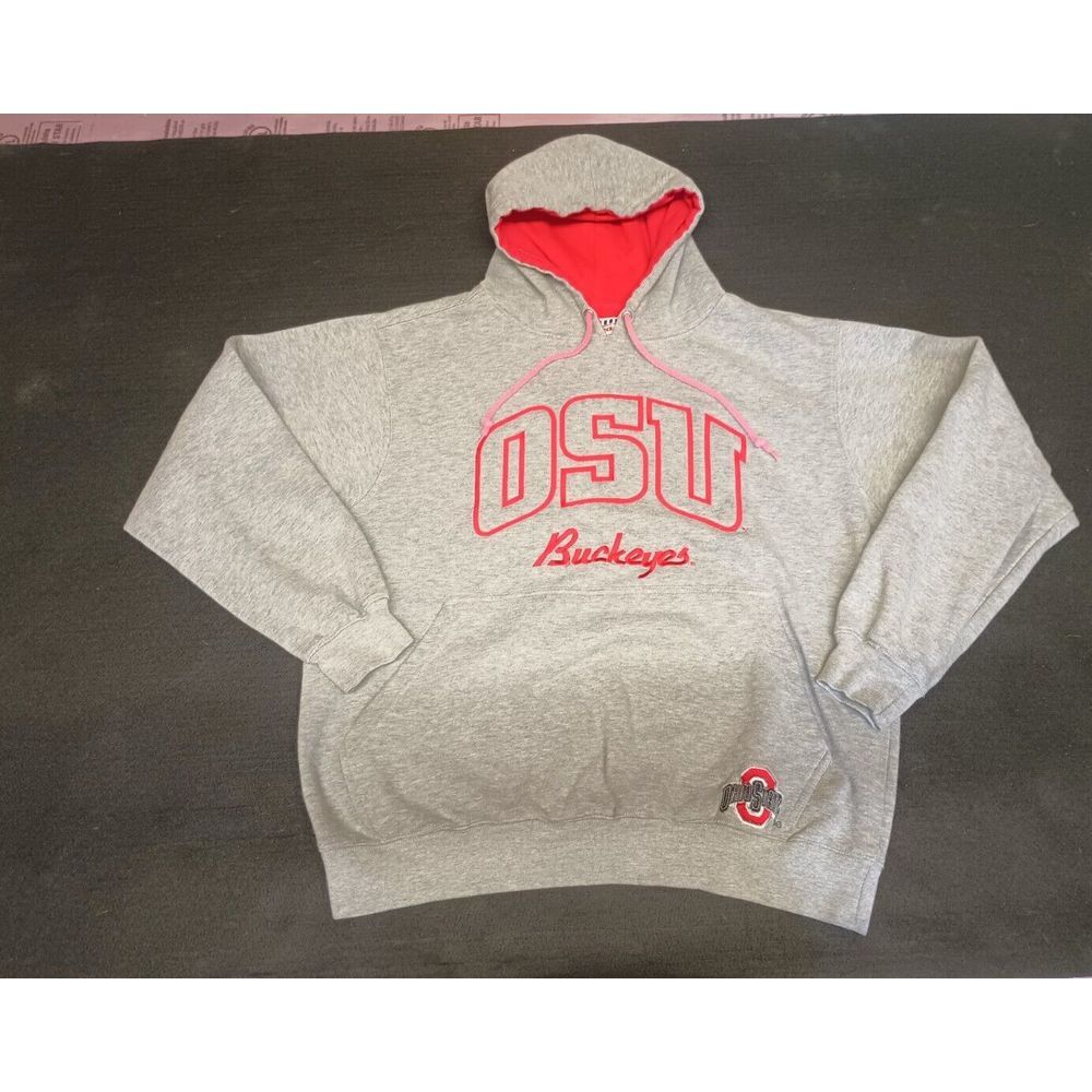 Ohio State Buckeyes Gray & Red Hoodie Foot Locker Cotton Size M‎